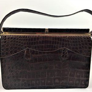 SALE!  Vintage Mid-Century Alligator Handbag Purse